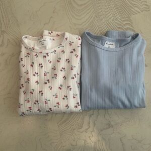 2 Abercrombie Kids Cherry Print and Blue Kids Tops